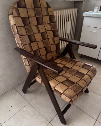 Sedia Poltrona Reclinabile in Legno