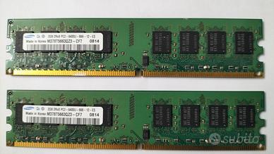 2 banchi ram da 2 gb samsung per pc  desktop