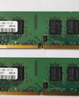 2 banchi ram da 2 gb samsung per pc  desktop