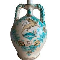 Brocca In Maiolica Popolare con manici intrecciati