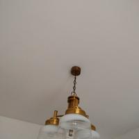 Lampadario in ottone e vetro stile nautico anni 60