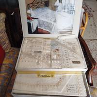 Copriletto matrimoniale ricami e pizzi artigianali