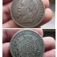 Argento 5 Franchi Napoleone III 1868