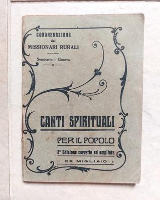 Libretto antico Canti Spirituali per il Popolo - M