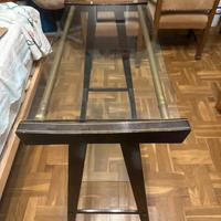 PORTA TV VINTAGE CON RIPIANI IN VETRO