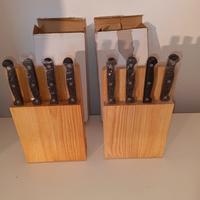 2 Ceppi con 8 coltelli da cucina e 2 taglieri
