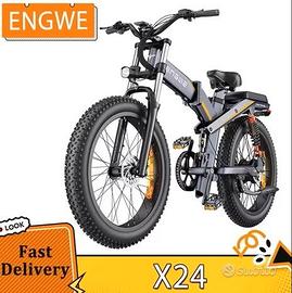 FAT BIKE PIEGHEVOLE X24 1000w 48v DOPPIA BATTERIA