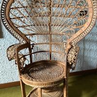 POLTRONA VINTAGE ANNI ‘70 IN VIMINI