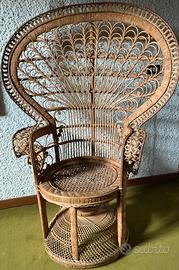 POLTRONA VINTAGE ANNI ‘70 IN VIMINI