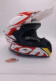 Casco Airoh Terminator 2.1 Splash Rosso-bianco XS