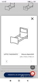 letto singolo da sistemare 