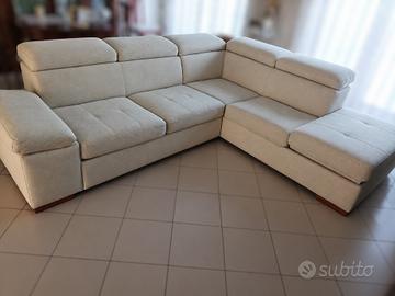 Divano letto angolare in alcantara  beige