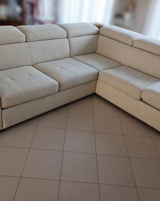 Divano letto angolare in alcantara  beige