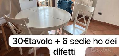 Tavolo +sedie trasporto a carico dell’ acquirente