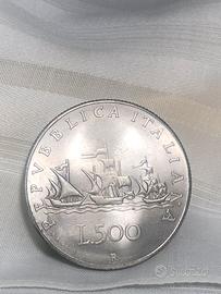 Moneta 500 L. Bandiere al contrario  copy riprod.