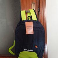 Zaino blu e giallo fluo con zip Givova unisex 