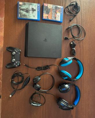 playstation 4 slim + controller +2 giochi e cuffie