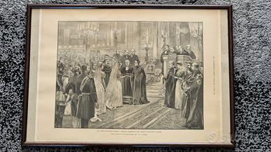 Antica stampa del 1893 raffigurante The royal...