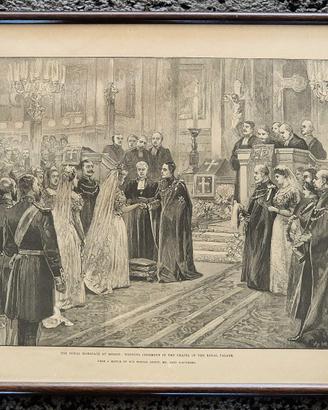 Antica stampa del 1893 raffigurante The royal...