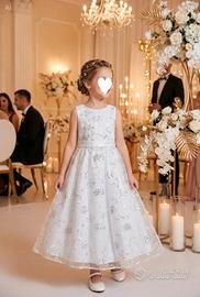 abito cerimonia comunione 6-7 anni con brillantini