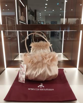 borsetta da cerimonia rosa cipria raso