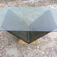 TAVOLINO MARMO CON VETRO 