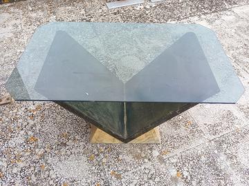 TAVOLINO MARMO CON VETRO 