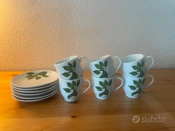 Set 6 tazzine da caffè con piattini