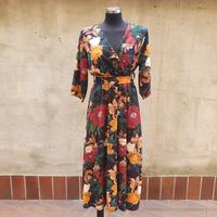 Vestito estivo lungo a fiori elegante manica 3/4