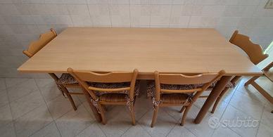 Tavolo da cucina color legno acero + 4 sedie