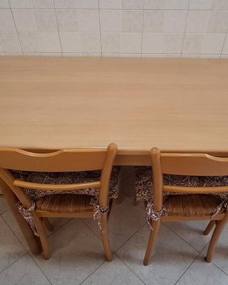 Tavolo da cucina color legno acero + 4 sedie