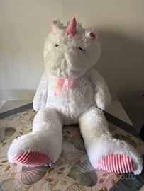 Peluche Unicorno Gigante Bianco e Rosa - Come Nuov
