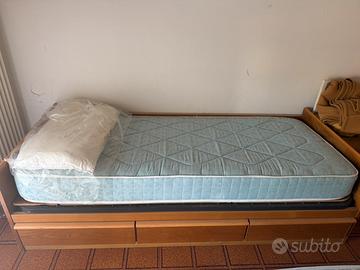 LETTO PIU MATERASSO RETE CUSCINI COPERTE