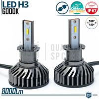 Kit LED H3 CANbus Auto Luce Bianca POTENTE 8000LM