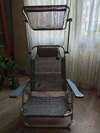 sedia sdraio pieghevole  con tettuccio 