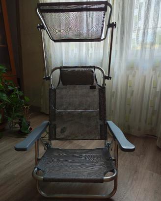 sedia sdraio pieghevole  con tettuccio 