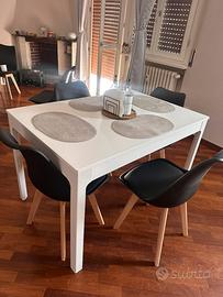 Tavolo da pranzo allungabile bianco 6/8 posti