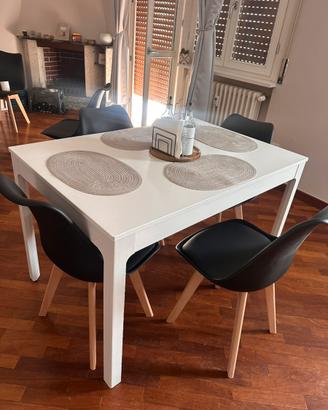 Tavolo da pranzo allungabile bianco 6/8 posti
