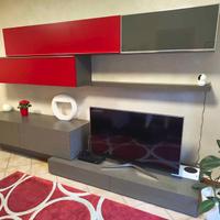 Parete soggiorno attrezzata Presotto rovere grigio