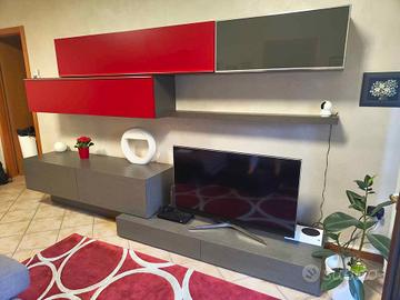 Parete soggiorno attrezzata Presotto rovere grigio