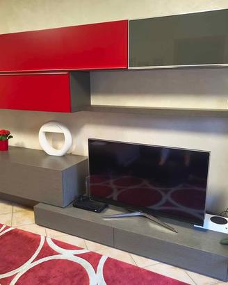 Parete soggiorno attrezzata Presotto rovere grigio