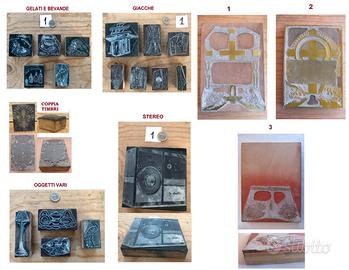 Lotto antichi stampi clichè Enna tipografia