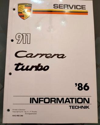 set manuali officina porsche 911 cabrio 1986