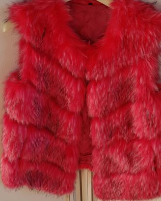 gilet di  pelliccia color fucsia taglia S