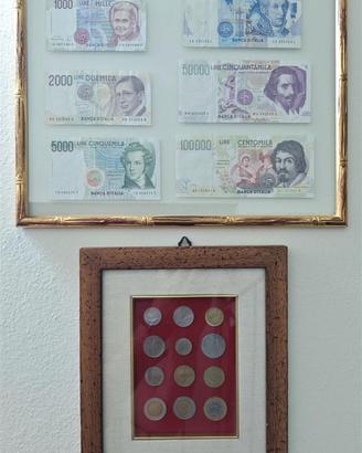 Banconote e monete "Lire Italiane" (autentiche)