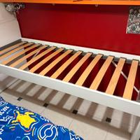 Letto cameretta bianco faggio con ruote