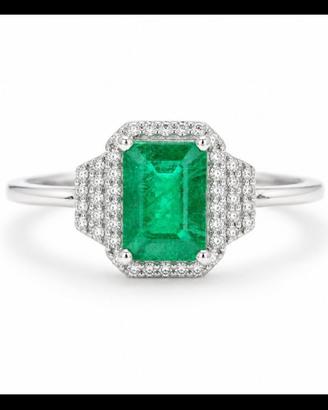 Anello Platino 950 smeraldo e diamanti prezzo trat