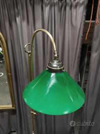 Lampada vintage ottone e vetro verde