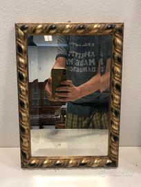 Specchietto rettangolare da parete cornice legno