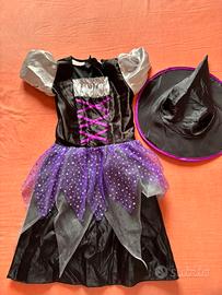 Costume strega bambina con capello